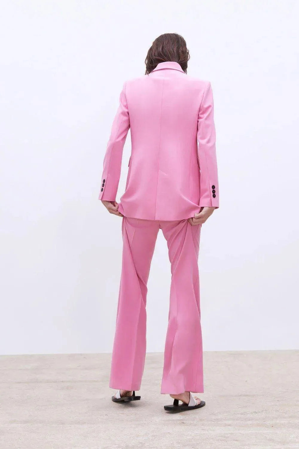 Stylish Women's Pink Pantsuit Set - Trendy Blazer & Pants Outfit for Office, Business, and Formal Events | Professional Workwear & Special Occasion Attire