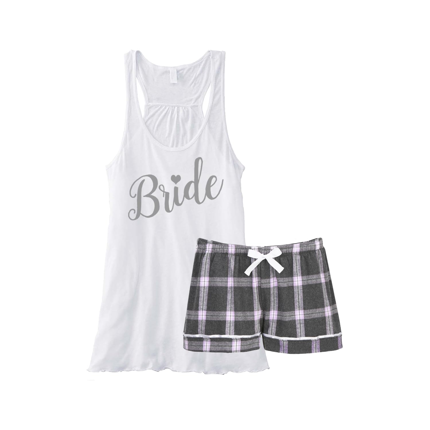 Elegant Bride Pajama Set - White & Silver 