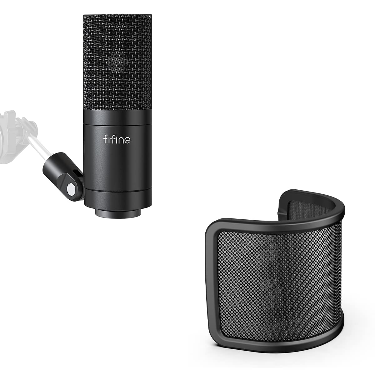 FIFINE K669C XLR Condenser Microphone with U1 Pop Filter - Professional Cardioid Podcast Mic for Voice Recording, Streaming & YouTube Videos - Metal Build with Windscreen for Home Studio, Podcasting & Gaming Setup