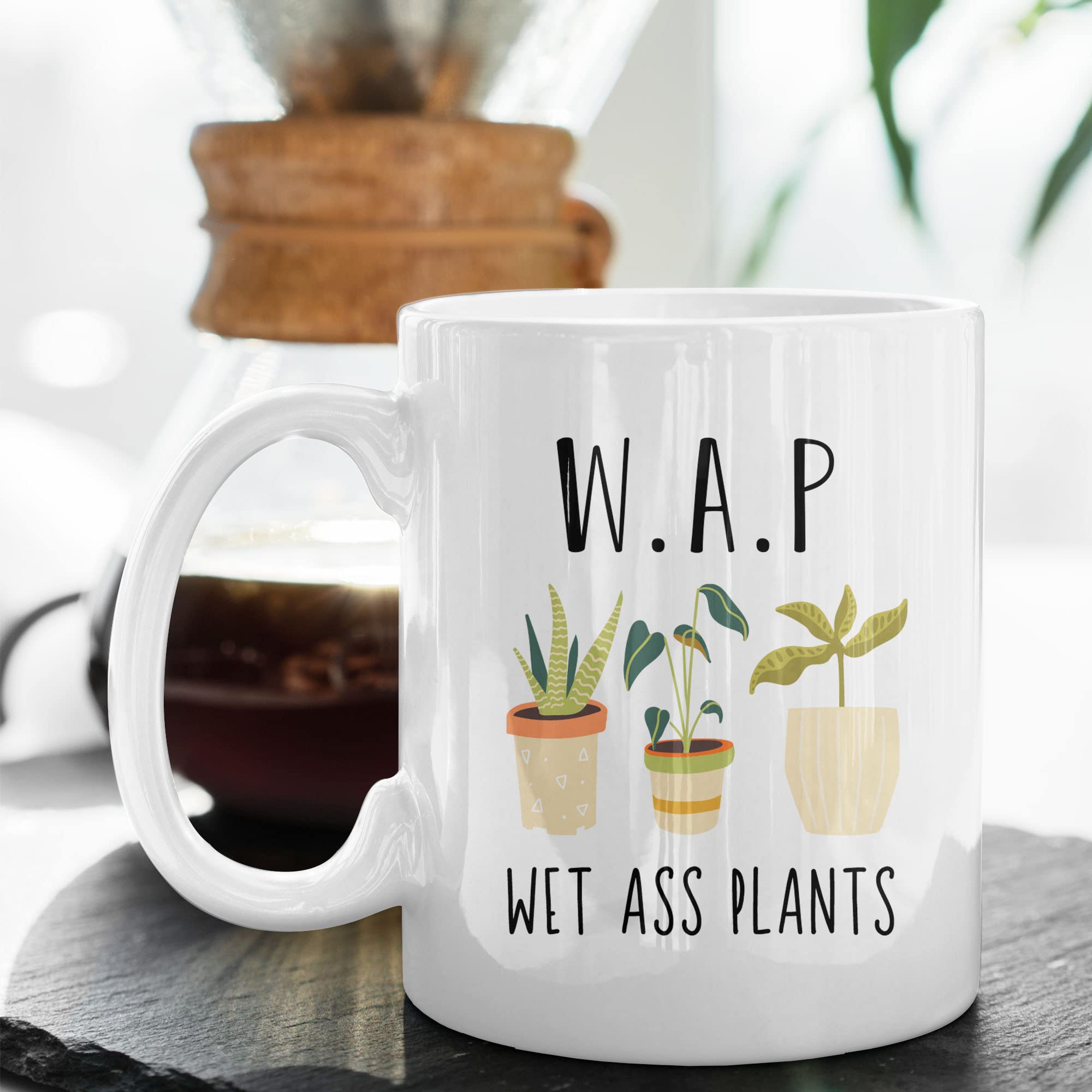 Wet Ass Plants Mug - 11oz White Ceramic Coffee Cup for Plant Lovers, Gardeners & Green Thumbs - Perfect Gift for Plant Collectors & Garden Enthusiasts - Great for Home, Office or Gardening Gifts
