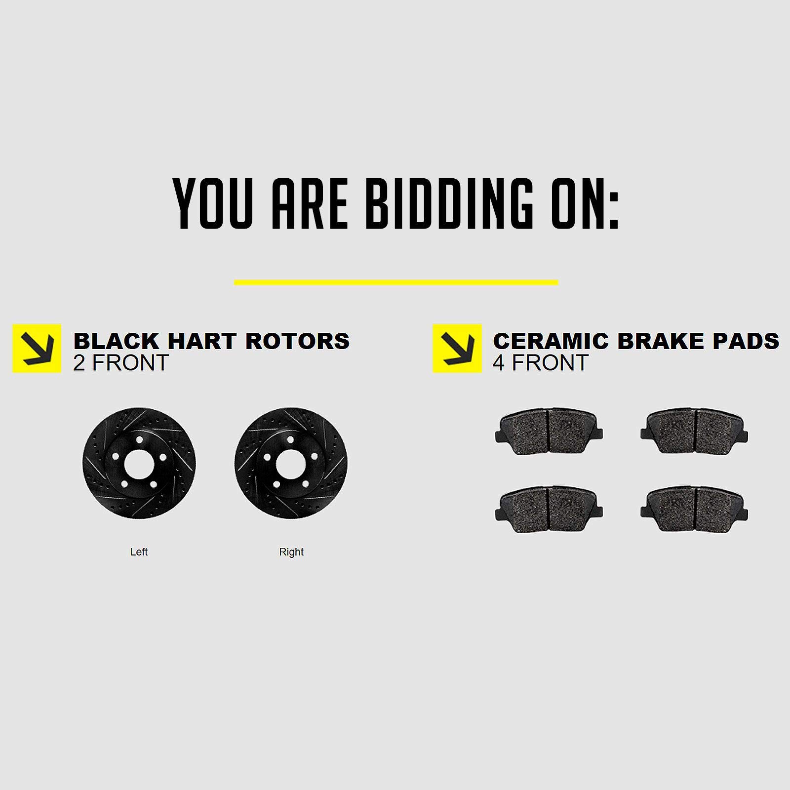 Hart Ceramic Brake Pads and Rotors Kit for 1994-1998 Ford Mustang - Front Brake System Replacement with Premium Performance - Perfect for Daily Driving, Racing & High-Performance Upgrades