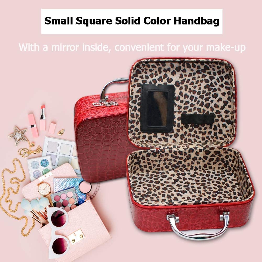 Multifunctional Travel Makeup Bag with Adjustable Dividers & Mirror - Perfect for Cosmetics, Brushes, Toiletries - Ideal for Travel, Gym, Daily Use (Multiple Colors)