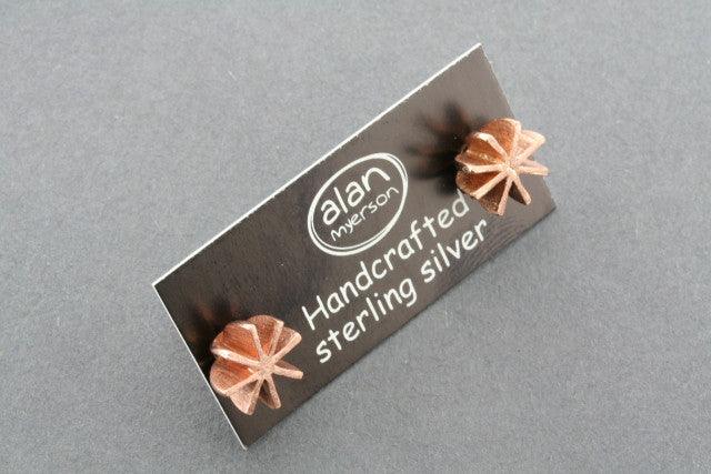 Rose Gold Plated Segment Stud Earrings for Women - Elegant & Hypoallergenic Jewelry for Parties, Weddings & Everyday Wear