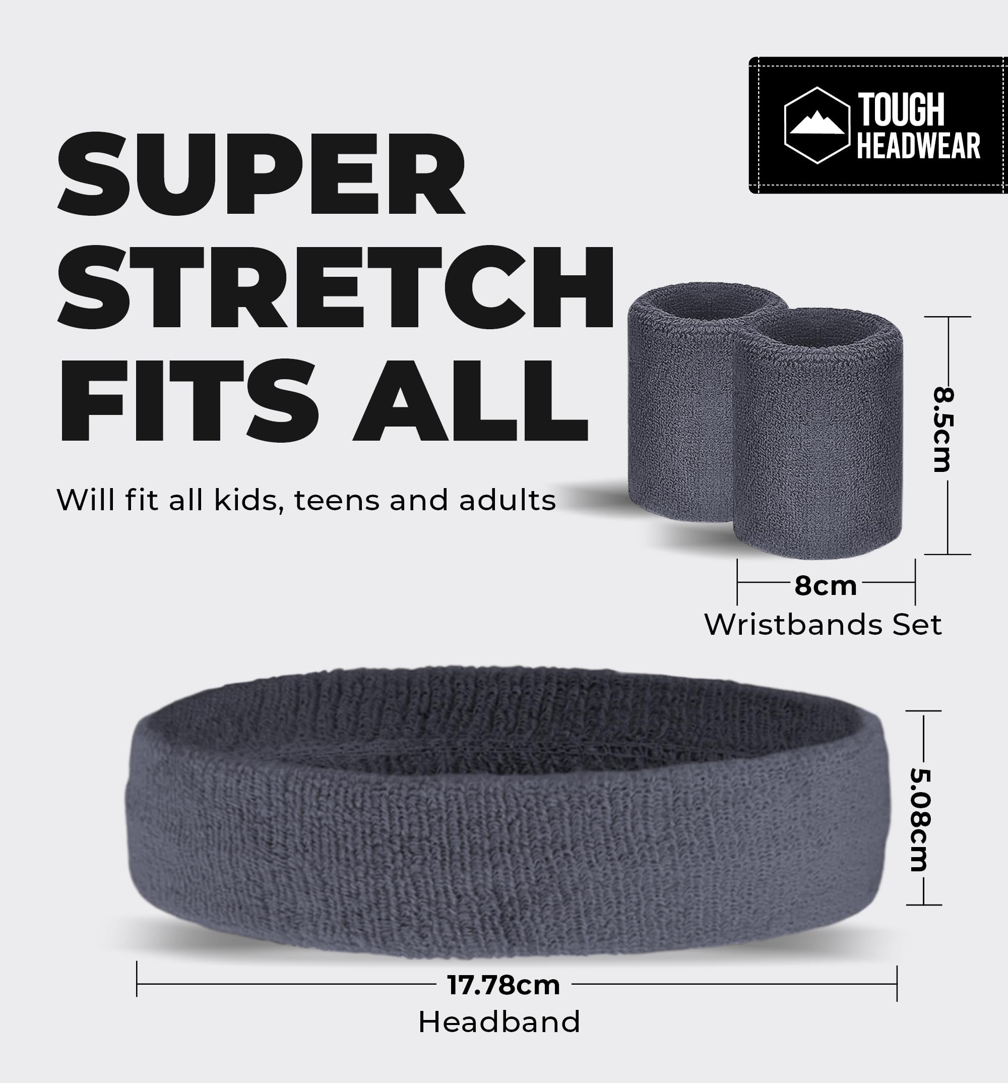 Breathable Terry Cloth Sweatband Set - Moisture Wicking Headbands & Wristbands for Men & Women | Perfect for Tennis, Basketball, Gym Workouts & Sports Activities | Stay Cool During Intense Exercise & Outdoor Sports
