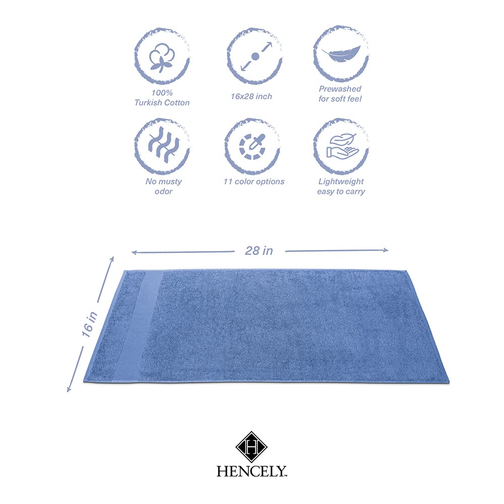 Premium Turkish Cotton Hand Towels 2-Pack (16x28 Inches) - Ultra Soft, Highly Absorbent & Quick-Drying Towels for Face, Body, Kitchen & Bathroom - Luxury Bath Towel Set in Blue - Perfect for Spa, Guest Bathrooms & Upscale Hotels