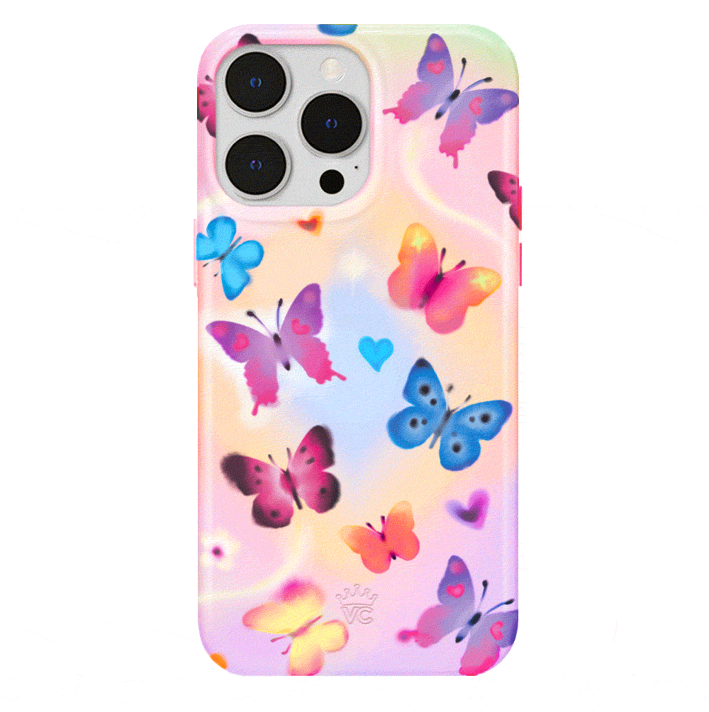 Aura Butterfly iPhone Case - Elegant Floral Design Protective Cover for iPhone 12/13/14/15 Pro Max - Perfect for Everyday Use, Travel & Special Occasions