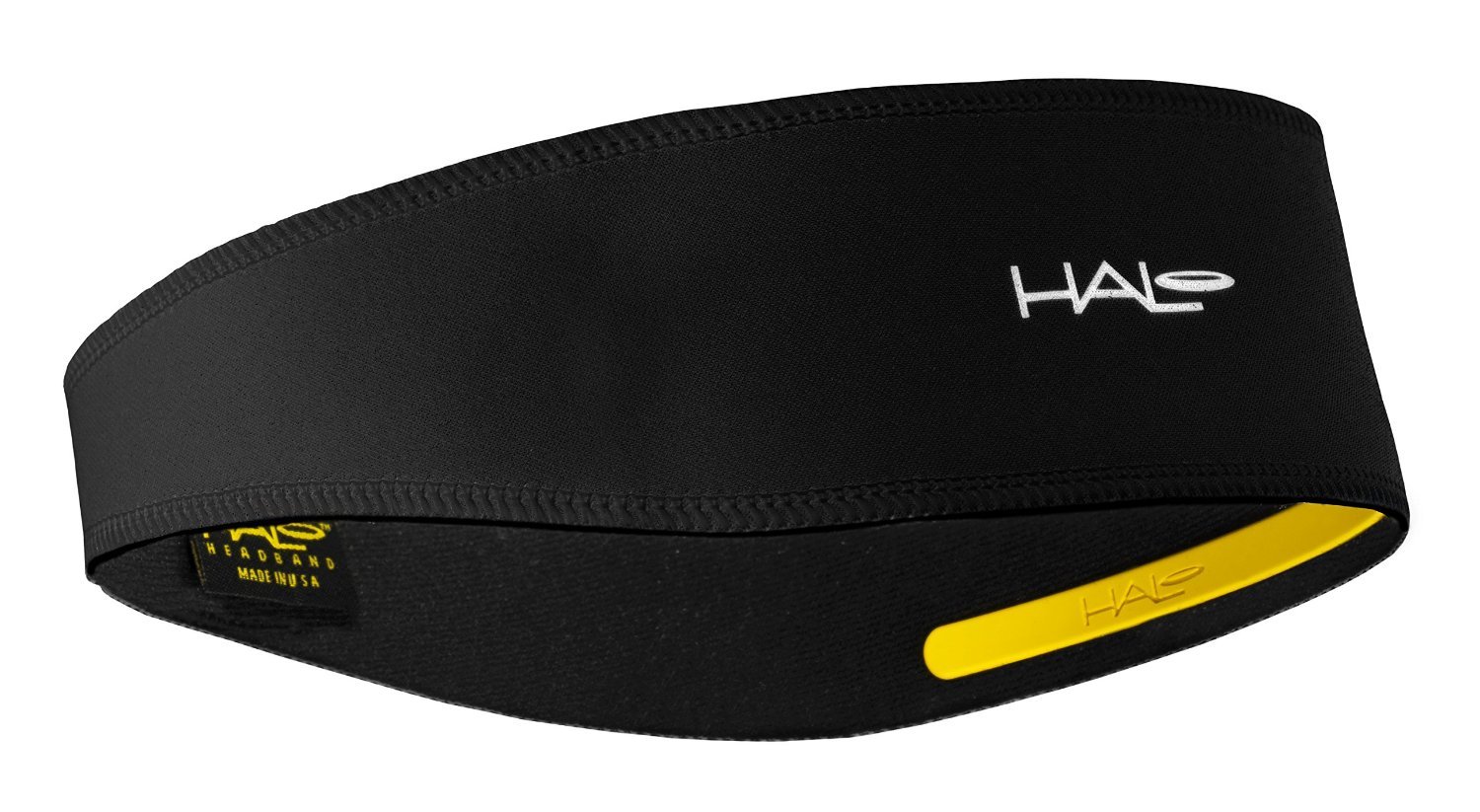 Halo II Headband Sweatband - 2 Pack Black Pullover Headbands for Running, Workout & Sports - Moisture Wicking & Non-Slip Design
