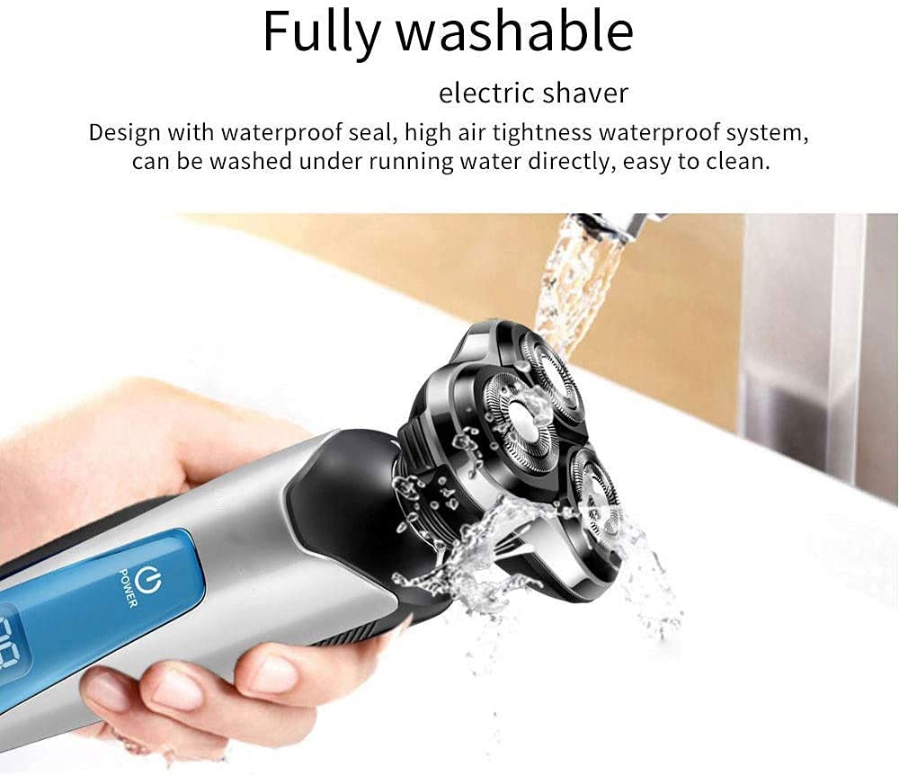 Best Electric Shaver for Men - Rechargeable & Waterproof 4-in-1 Rotary Shaver for Wet/Dry Shaving - Perfect Gift for Husband, Father & Son - Ideal for Travel, Daily Grooming & Sensitive Skin Care