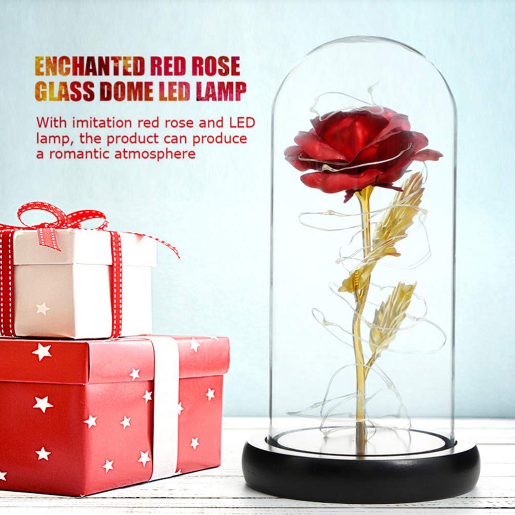 Uonlytech Rose Table Lamp - LED Flower Light for Home Decor, Bedroom, Office Desk, Romantic Party Lighting | Warm White Decorative Lamp for Valentine's Day, Wedding, Anniversary Gifts
