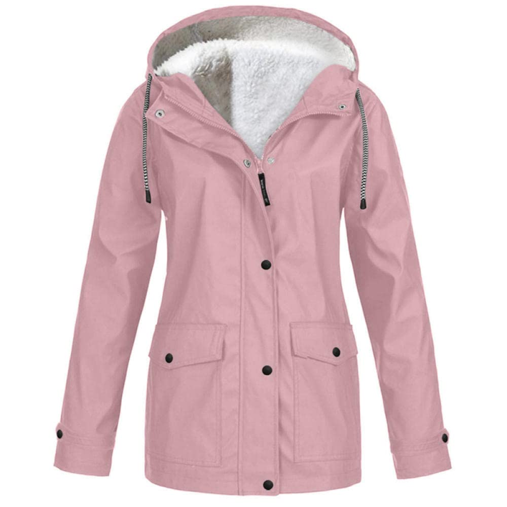 Women's Winter Windproof Hooded Jacket - Long Sleeve Zipper Coat for Outdoor Activities, Hiking & Climbing | Warm Windbreaker for Cold Weather Adventures