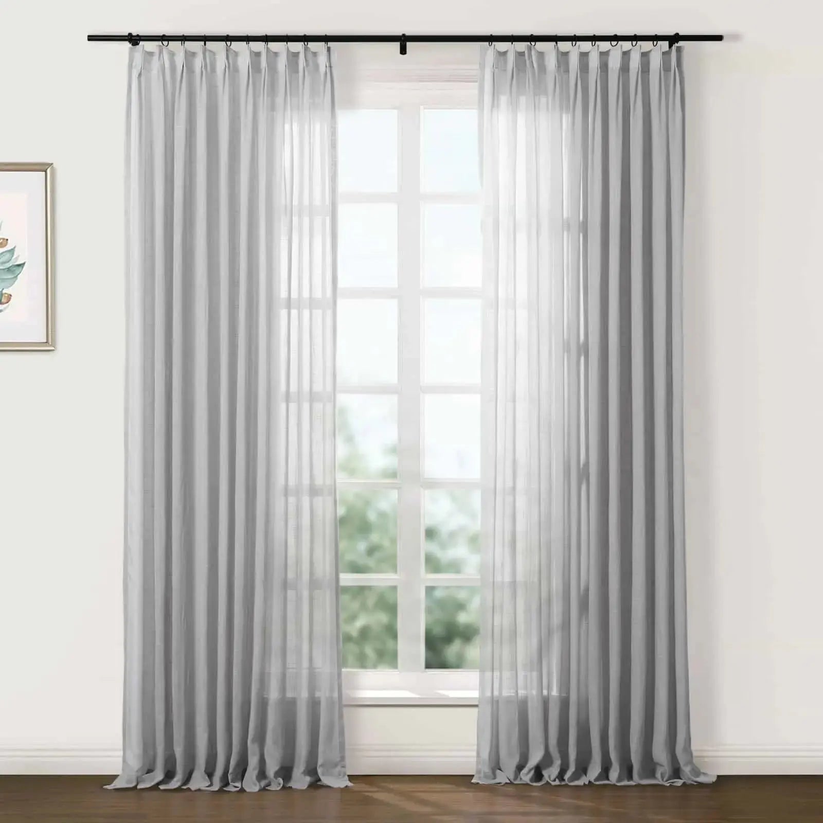 Flynn Airy Lightweight Sheer Curtain Pleated - Elegant Window Treatment for Living Room & Bedroom Decor
