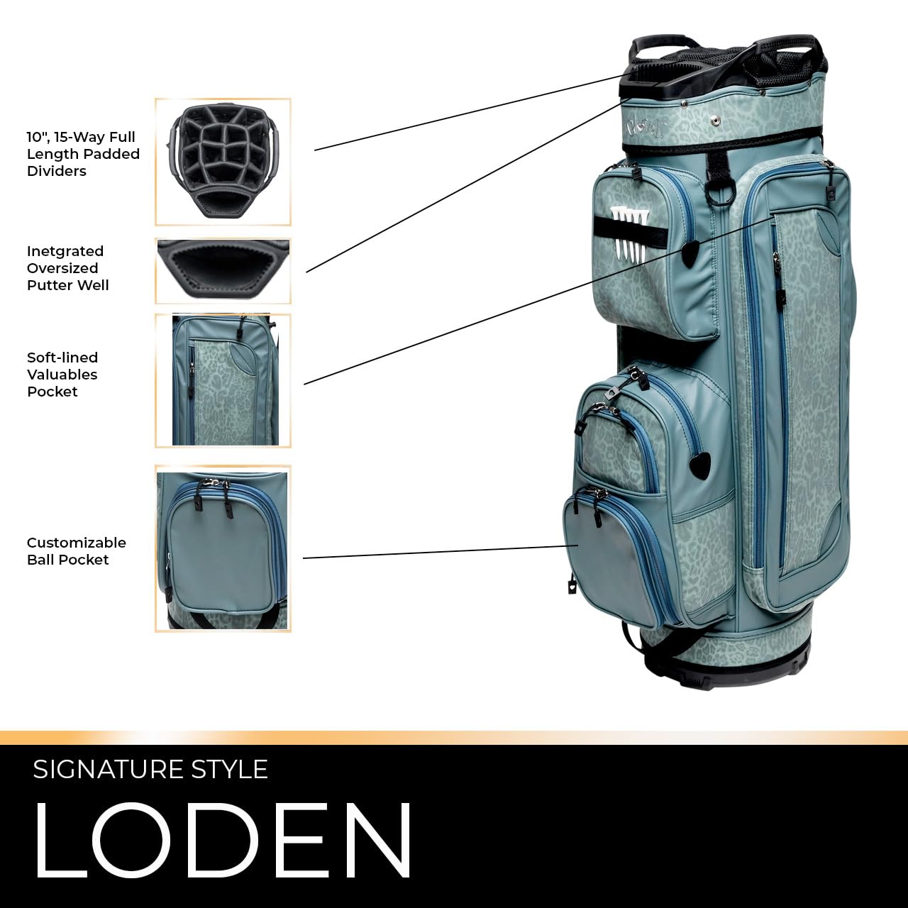 Lightweight Women's Golf Cart Bag - Glove It for Ladies | On-Course & Travel
