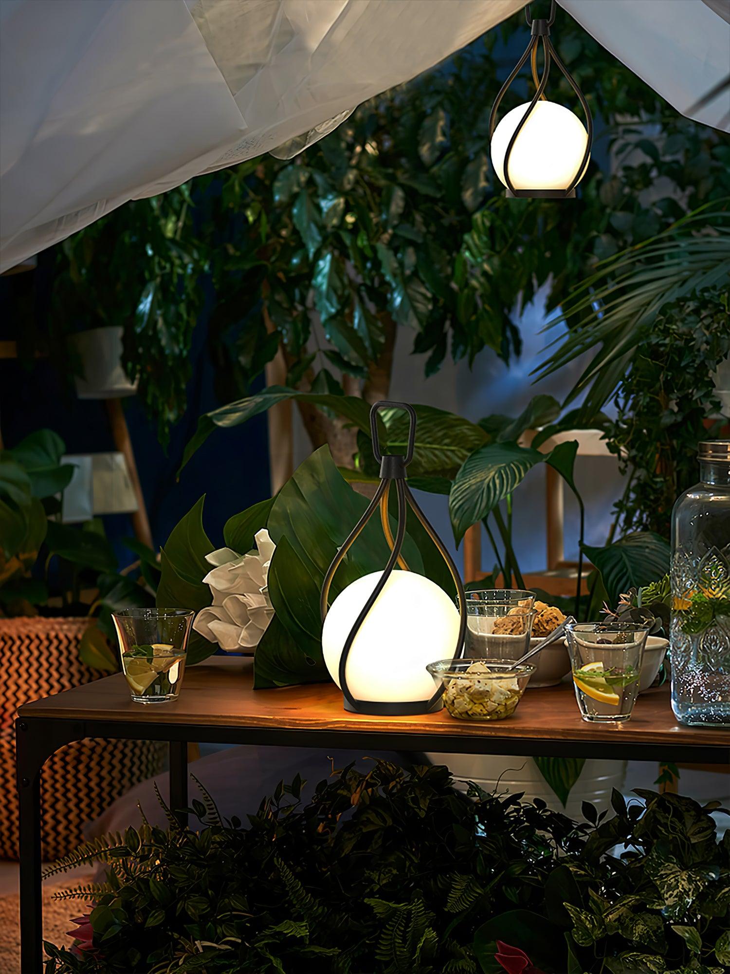 Eclisse Orb Lantern - Rechargeable LED Table Lamp for Indoor/Outdoor Use - Perfect for Camping, Patio, and Home Decor