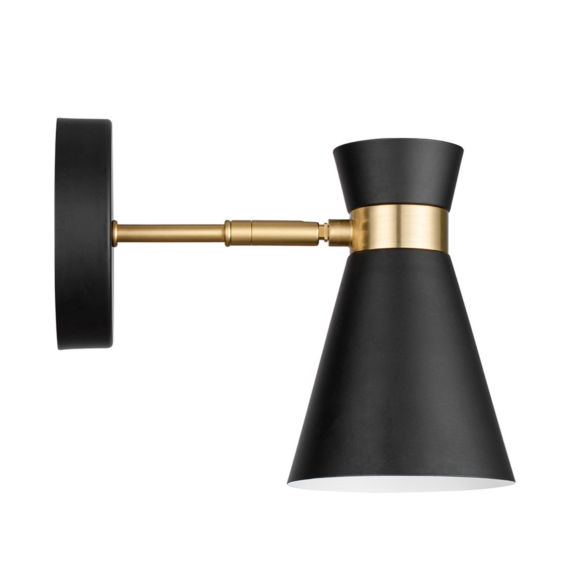 2 Pack Battery Operated LED Wall Sconce Lights - Matte Black with Brushed Gold Accents - Dimmable Cordless Wall Lighting for Bedroom, Hallway & Staircase