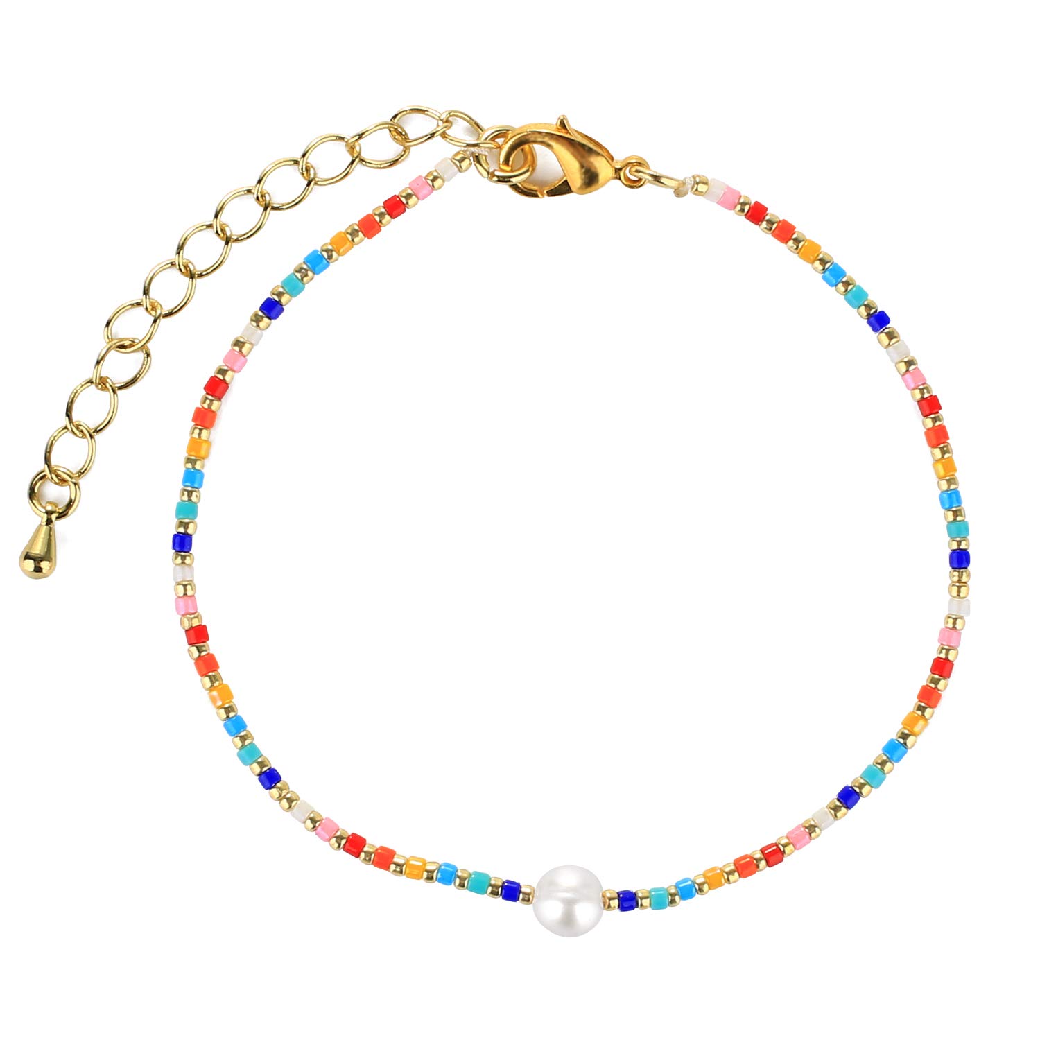 Rainbow Miyuki Beads Bracelet - Handmade Beaded Wrap Bracelet with Charm Pearls for Women | Boho Chic Jewelry Gift for Birthday, Party & Everyday Wear
