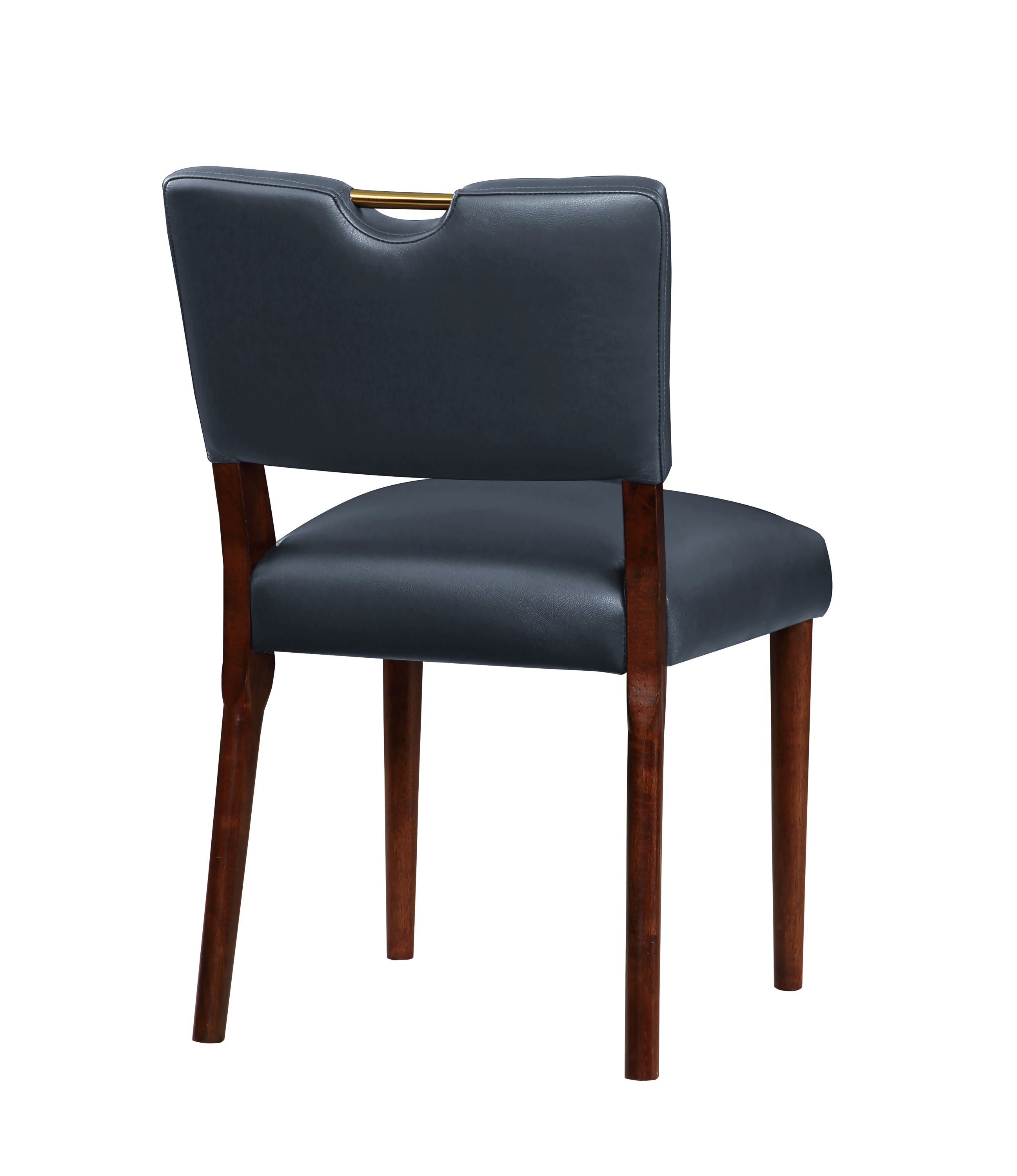 Bryson Midnight Blue Faux Leather Dining Chairs Set of 2 - Modern PU Leather Kitchen Chairs for Dining Room, Breakfast Nook & Home Office