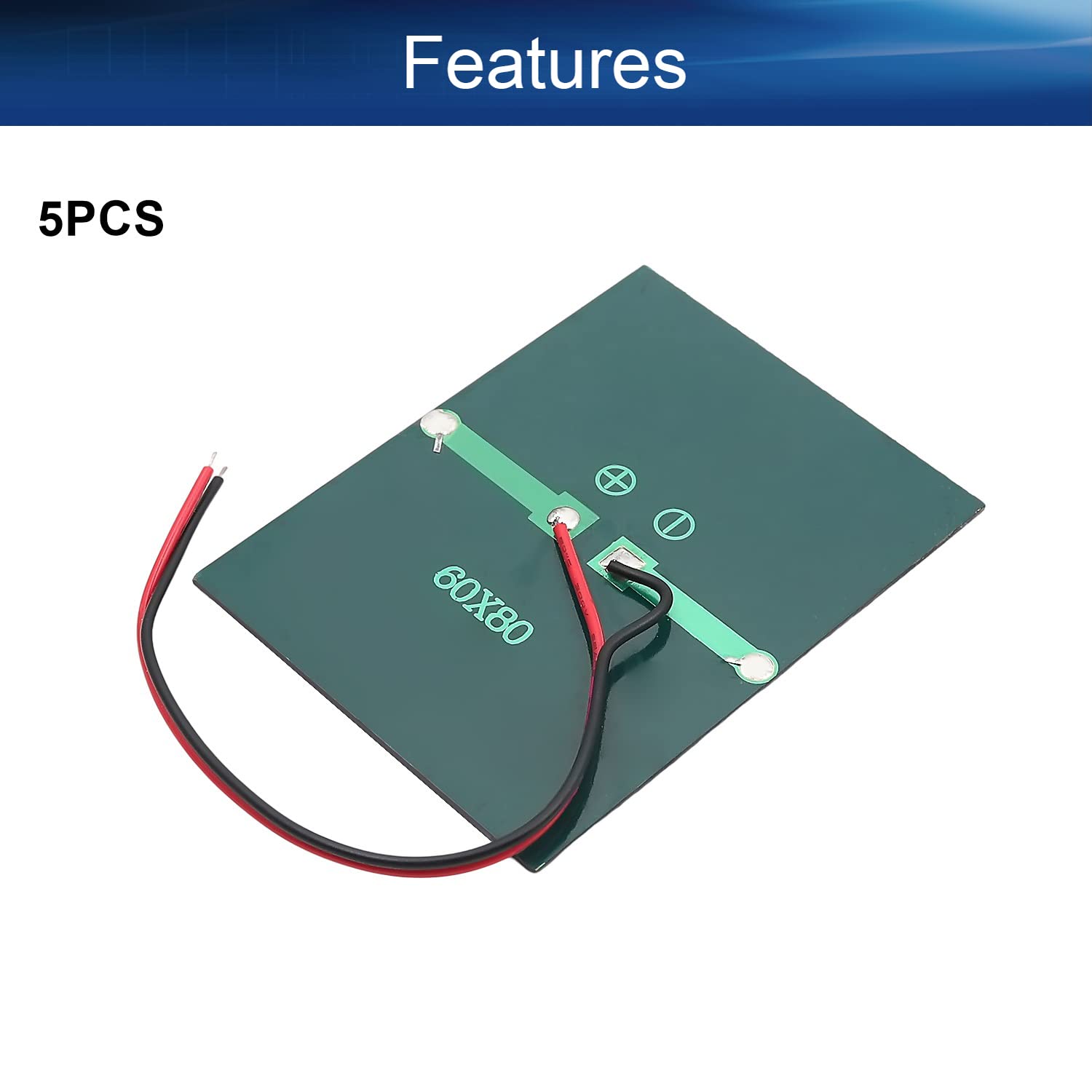 Bettomshin 5Pcs 1.5V 0.65W Mini Solar Panels - Polycrystalline Solar Cells for DIY Solar System Kits, Light Electric Toys & Solar Battery Chargers (80mm x 60mm) | Perfect for Science Projects, Outdoor Gadgets & Renewable Energy Experiments
