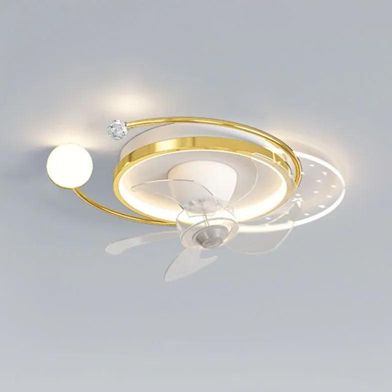 Star Ring LED Ceiling Fan with Light - Modern Smart Remote Control, 52 Inch Energy Efficient, Quiet Reversible Motor - Perfect for Bedroom, Living Room, and Outdoor Patio