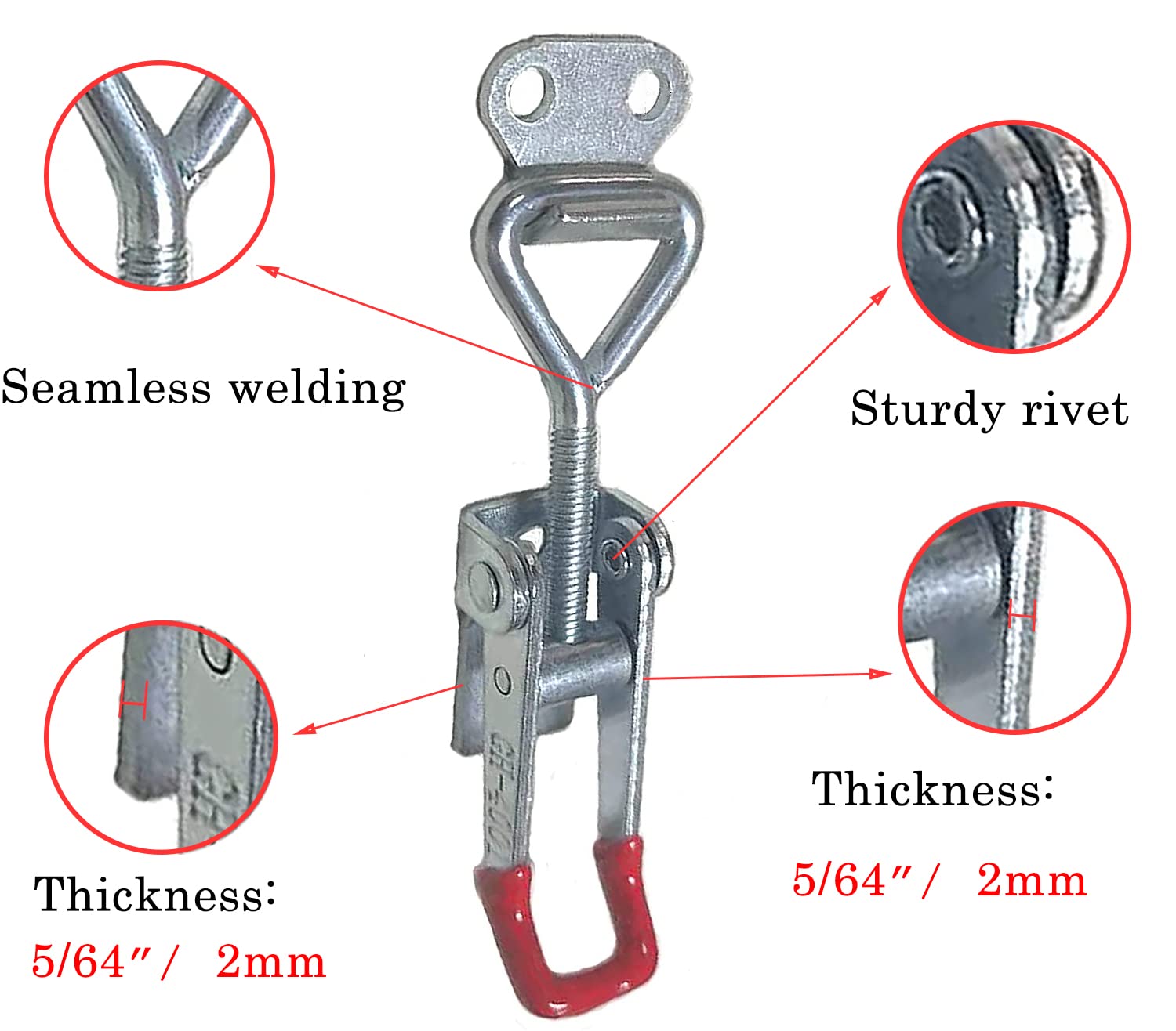 **Accessbuy 4001 Style Toggle Clamp Latch – 150kg/330lbs Holding Capacity, Adjustable Pull Action for Smoker Lids, Toolboxes, Trunks & More (4.13 Inch) – Heavy-Duty Hardware for DIY, Woodworking & Industrial Use**