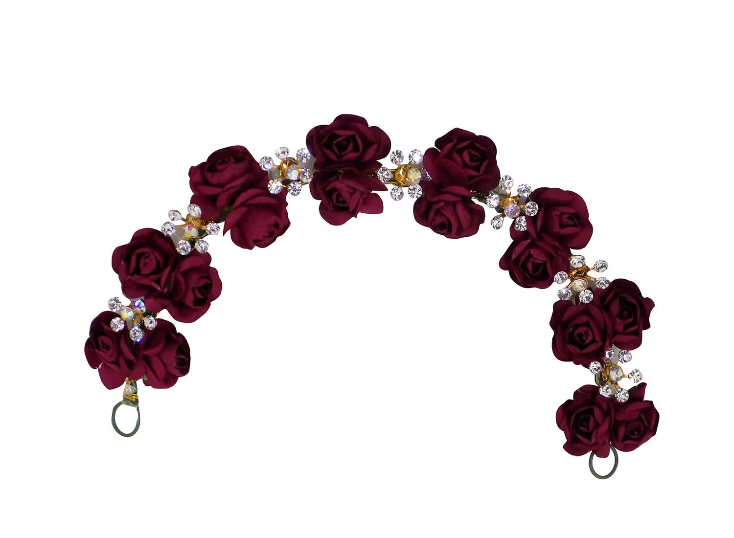 Majik Bun Decoration Hair Gajra for Women & Girls - Wedding & Party Hair Accessories (Maroon) | Perfect for Bridal, Festive & Special Occasion Hairstyles