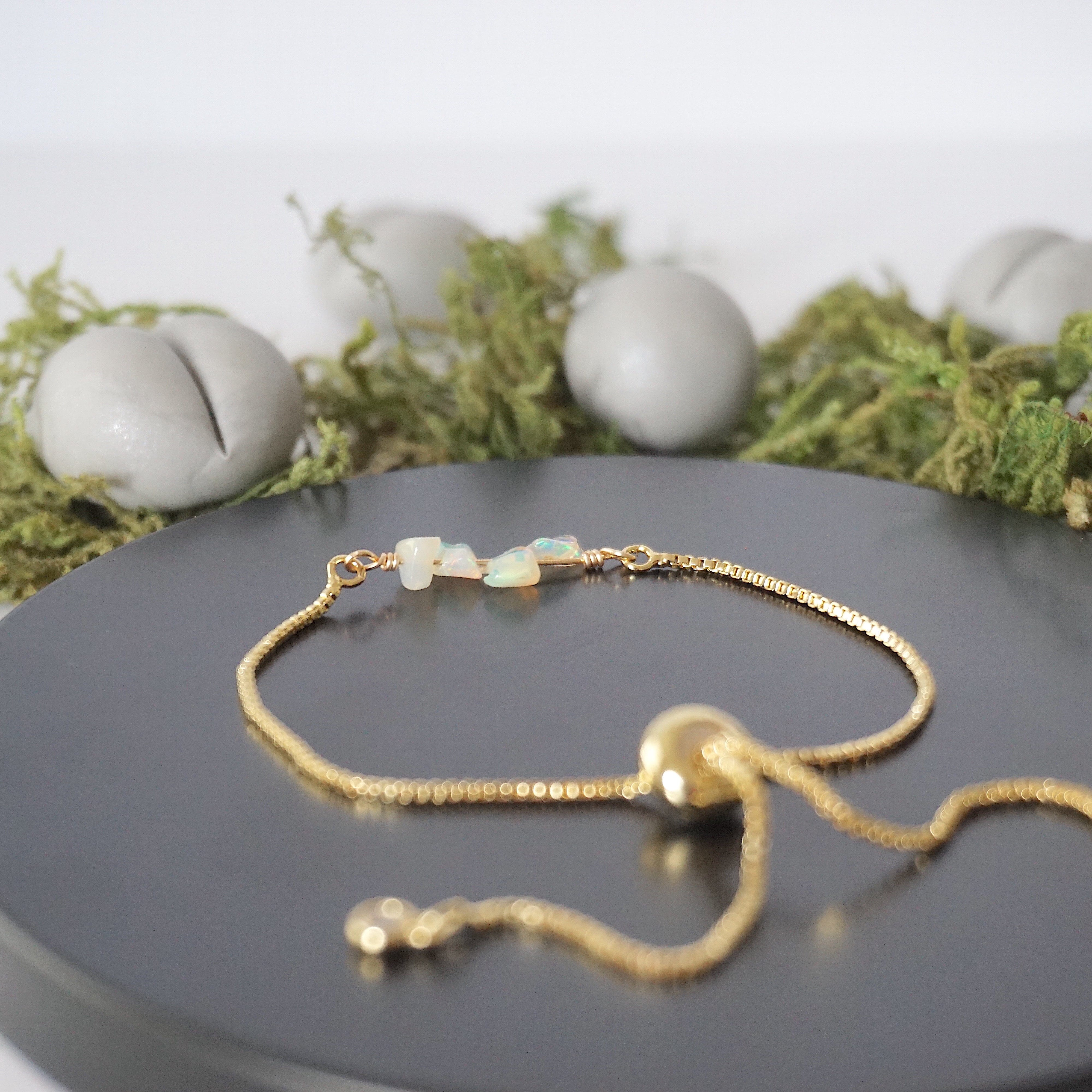 14K Gold Plated Adjustable Fire Opal Bolo Crystal Bracelet for Women | Elegant Boho Jewelry Gift for Birthday, Anniversary & Special Occasions