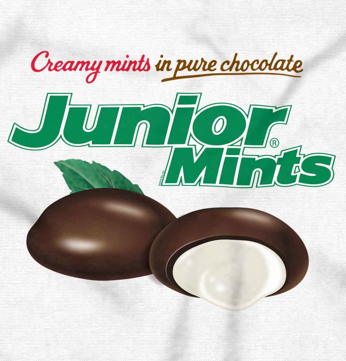 Brisco Brands Junior Mints Logo Chocolate Candy Graphic T-Shirt for Men & Women | Unisex Cotton Tee for Casual Wear, Candy Lover Gift, Movie Night Outfit