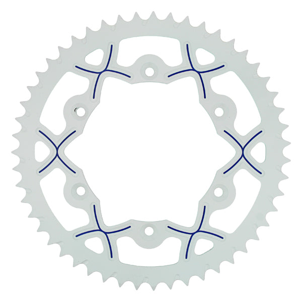 High-Quality Sprocket Rear ESJOT X Wing - Made in Germany - Durable Alloy - White & Blue - Perfect for Motorcycle Upgrades & Custom Builds