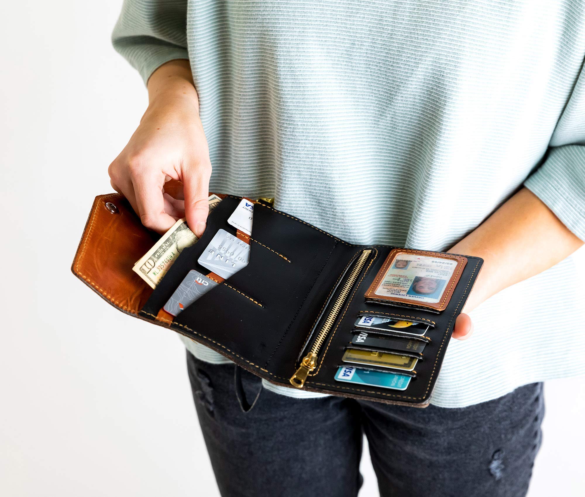Women's Genuine Leather Clutch Wallet - Slim Trifold Design with RFID Protection | Perfect for Evening Events, Travel & Everyday Use