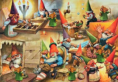 1000-Piece Wooden Jigsaw Puzzle - Christmas Gnomes Puzzle for Adults & Kids (29.5x19.7 Inches) - Family Game Night & Holiday Decor