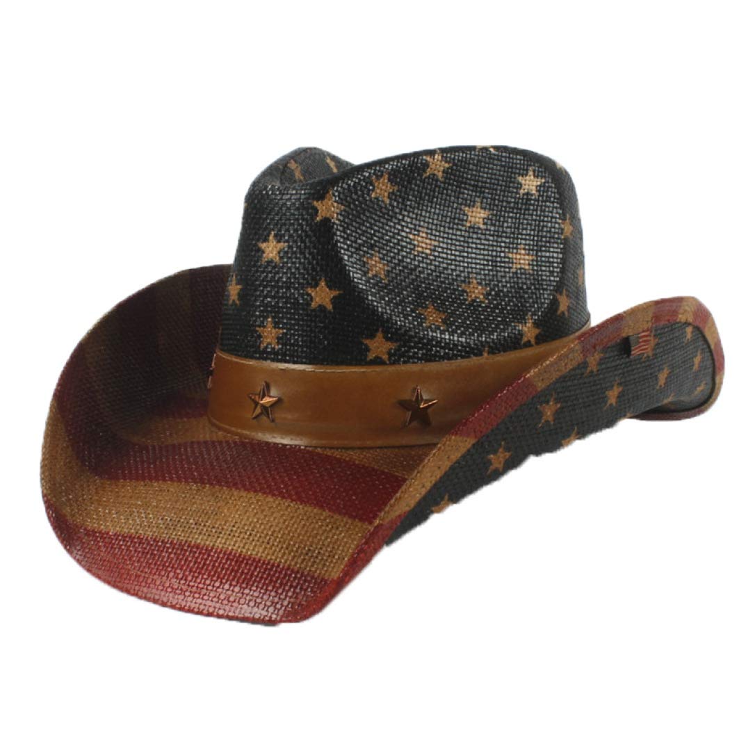 ASO-SLING Crushable Wool Western Cowboy Hat for Men - Wide Brim Felt Outback Hat with Adjustable Brown Belt | Perfect for Rodeo, Country Music Festivals & Outdoor Adventures
