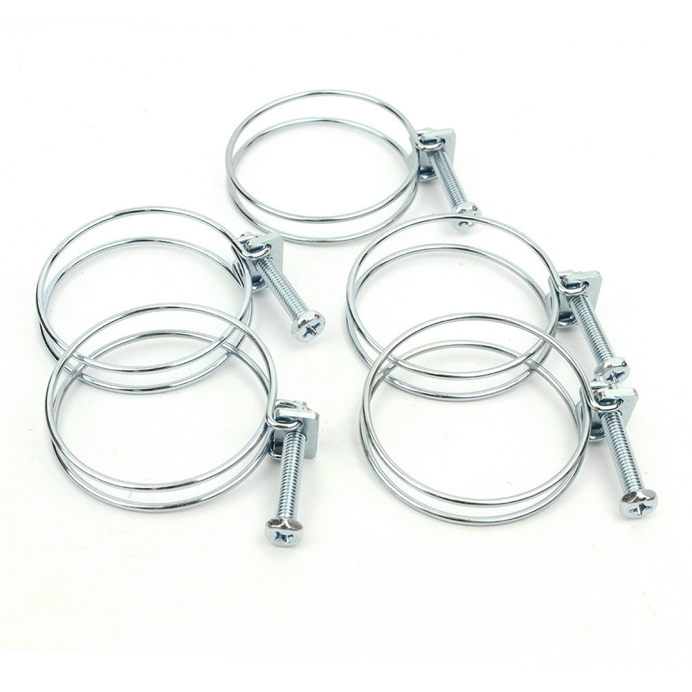 Big Horn 11725PK 2-1/2-Inch Wire Hose Clamp, 5-Pack - Heavy Duty Stainless Steel Clamps for Automotive, Plumbing, and Industrial Applications