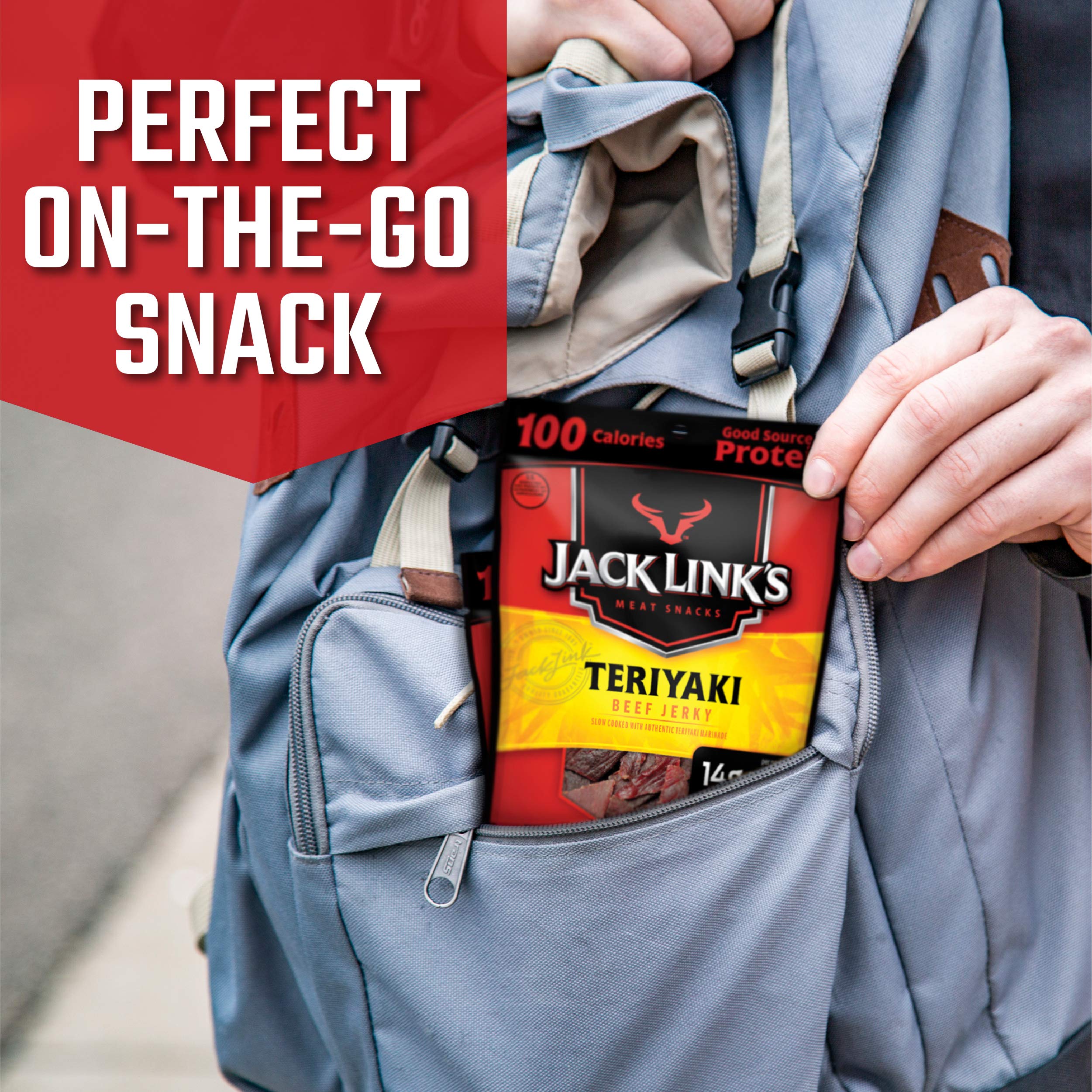Jack Link's Beef Jerky Variety Pack - Original, Teriyaki & Peppered (20 Count) | High Protein (13g per Serving), Gluten-Free Meat Snacks for Hiking, Camping & On-The-Go Energy Boost