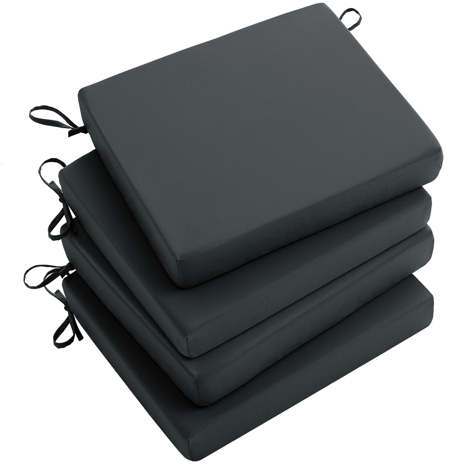Qirroboni 4-Piece Outdoor Chair Cushion Set - Waterproof Square Corner Seat Cushions for Patio Furniture, Fade-Resistant Garden Couch Pads (18.5