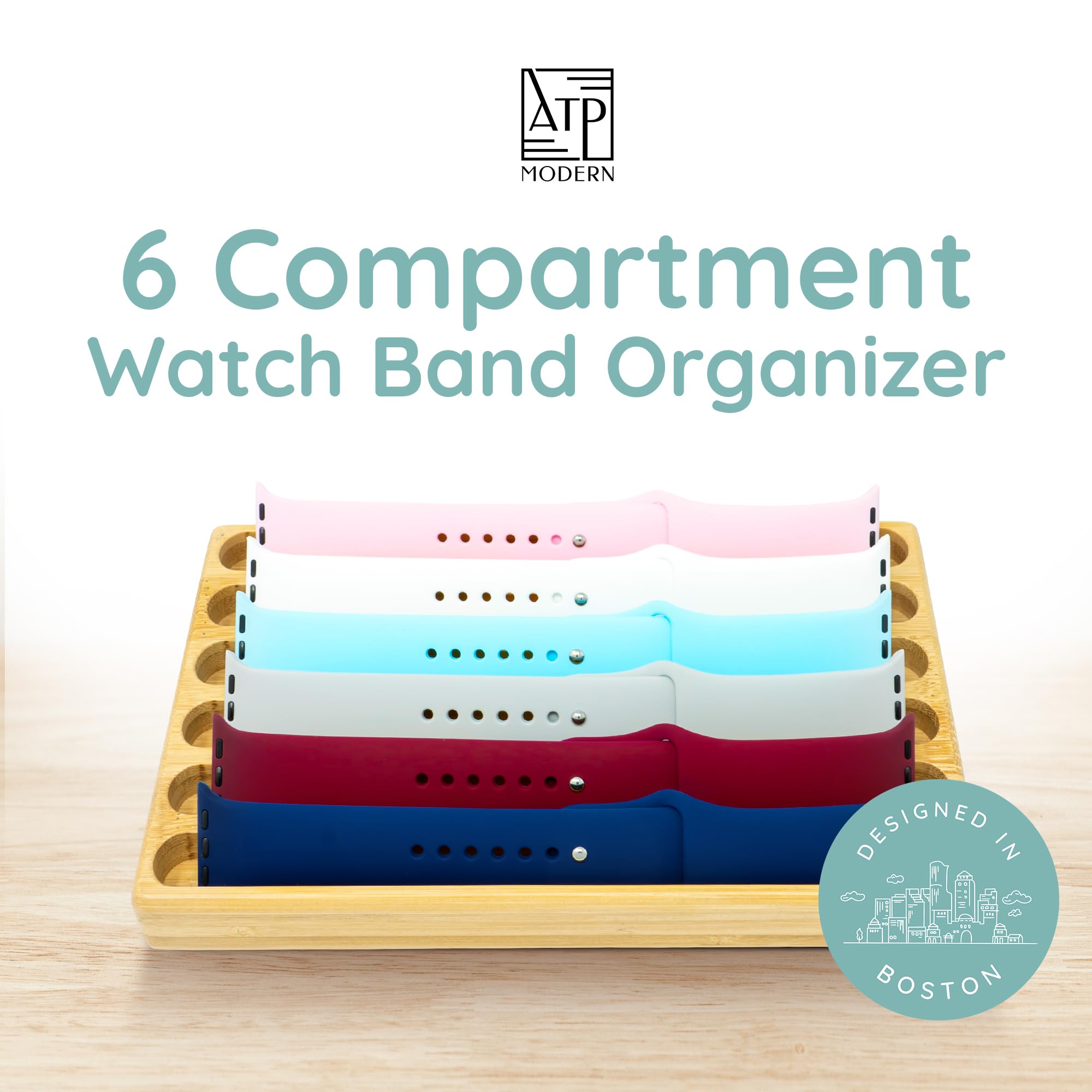 Wooden Apple Watch Band Organizer - Universal Watch Band Holder & Display Stand - Solid Wood Design for All iWatch Bands - Perfect for Home, Office, or Travel Storage