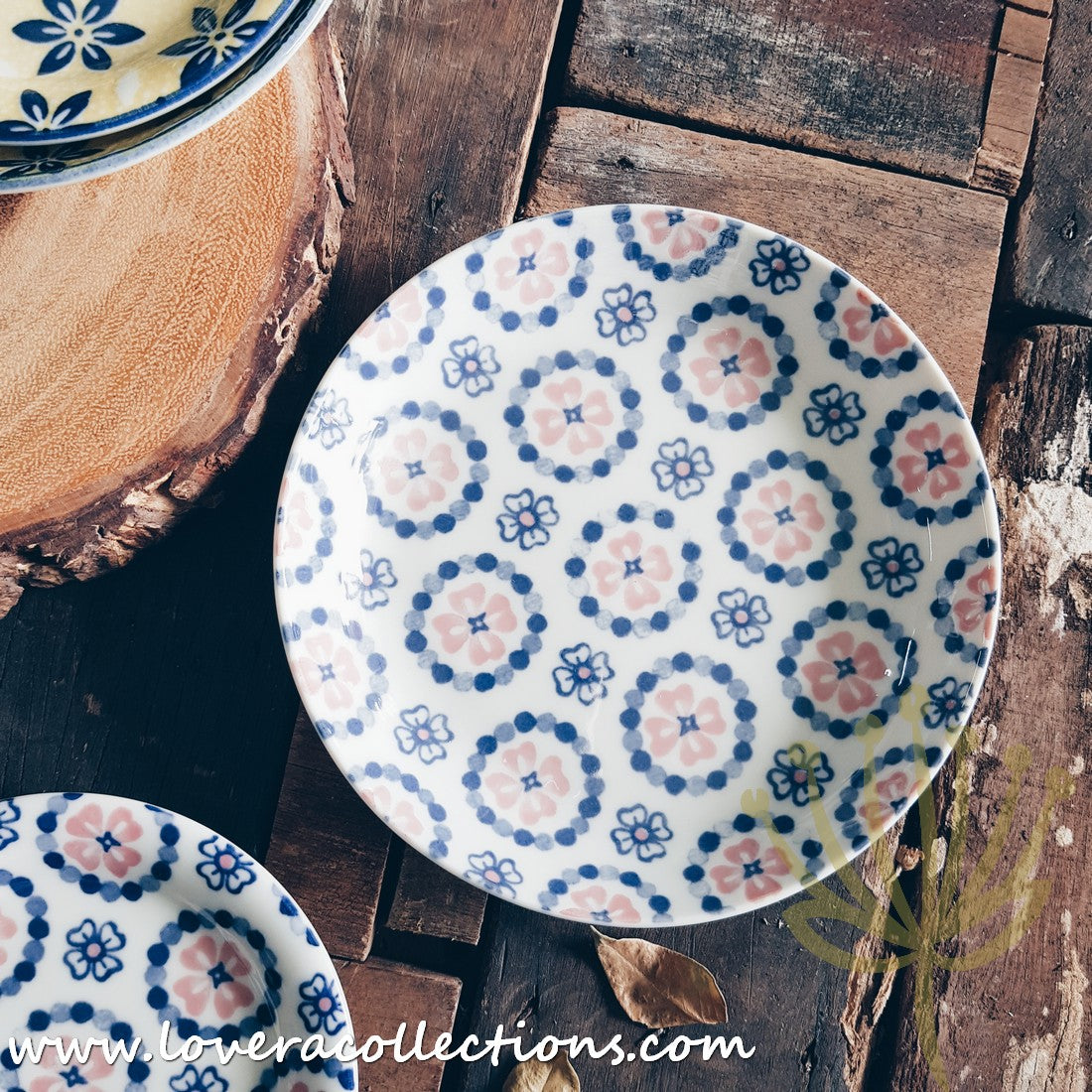 **50% Off + Buy 1 Get 1 Free - Awasaka Japan Floral Print Condiment Dishes & Dessert Plates Set - Perfect for Sushi, Salads, and Party Serving**