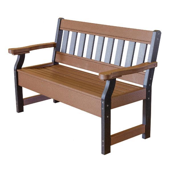 Heritage 4ft. Recycled Plastic Outdoor Garden Bench - Durable Eco-Friendly Patio Seating for Backyard, Deck, and Park Use