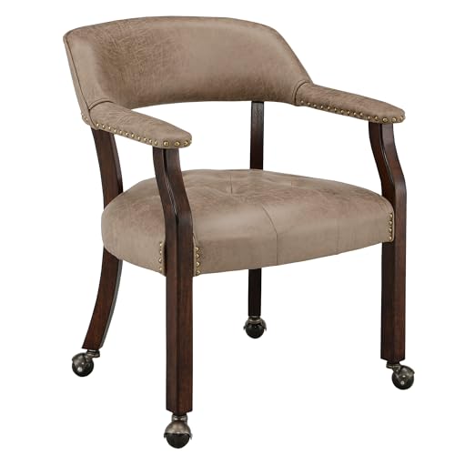 Espresso Legs & Yellowish Brown Fabric