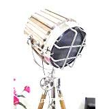Vintage Wooden Nautical Tripod Lamp - Rustic Home Decor for Living Room & Bedroom