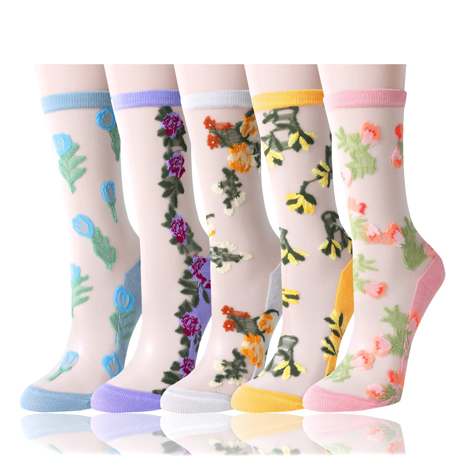 Benefeet Women's Lace Sheer Socks - Ultra Thin Nylon Stockings for Daily Wear
