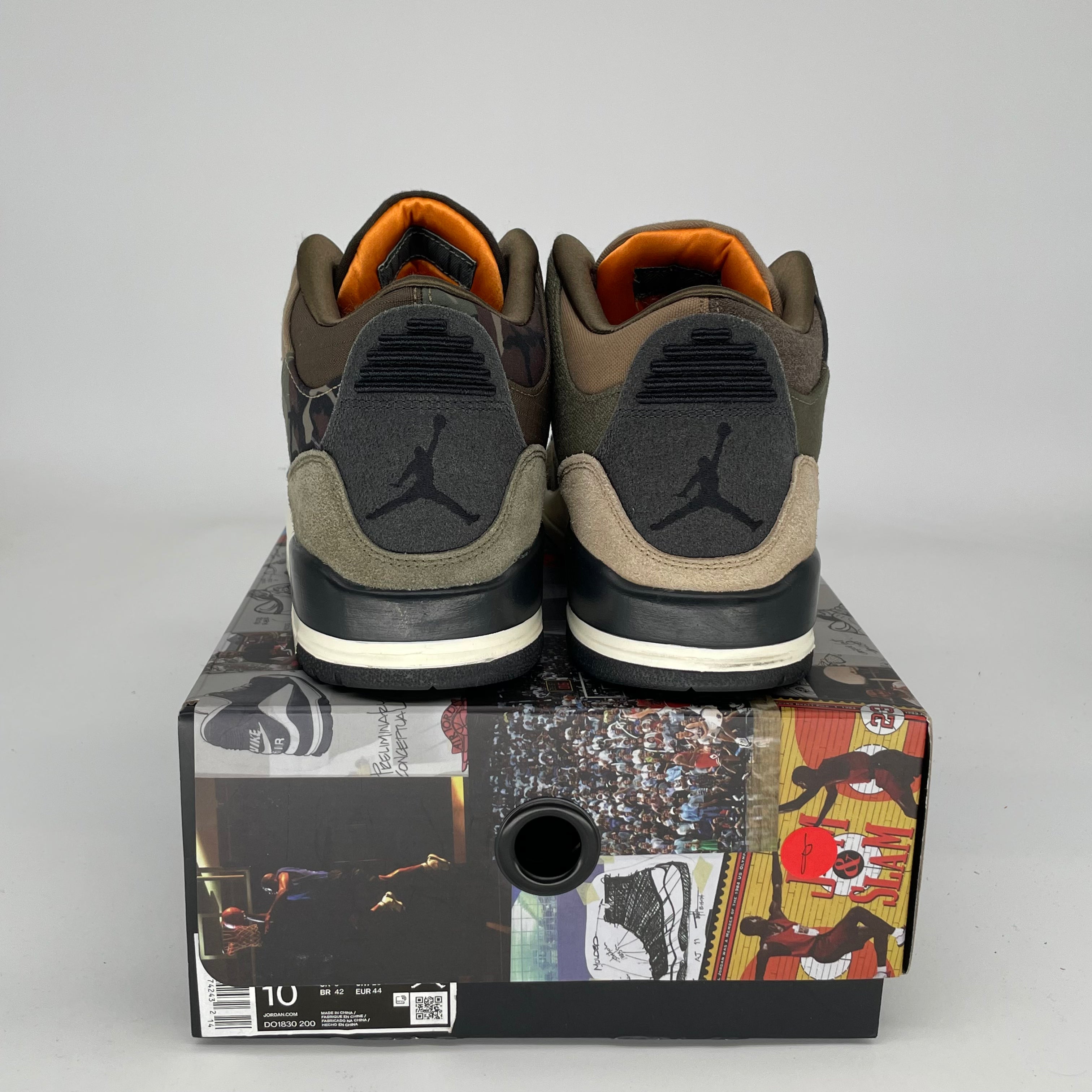 Air Jordan 3 Patchwork Camo Sneakers - Men's Size 10 (DO1830-200) - Retro Basketball Shoes for Streetwear & Casual Outfits