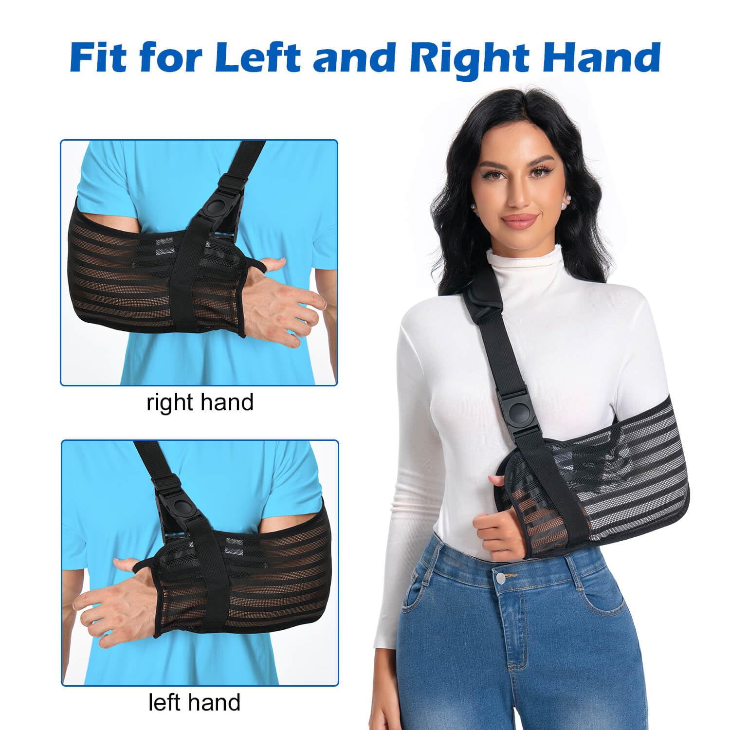 Medical Arm Sling for Shoulder & Elbow Injuries - Adjustable Shoulder Immobilizer with Removable Padded Strap, Breathable Support Sling for Men & Women - Ideal for Torn Rotator Cuff Recovery, Post-Surgery Support & Sports Injury Rehabilitation