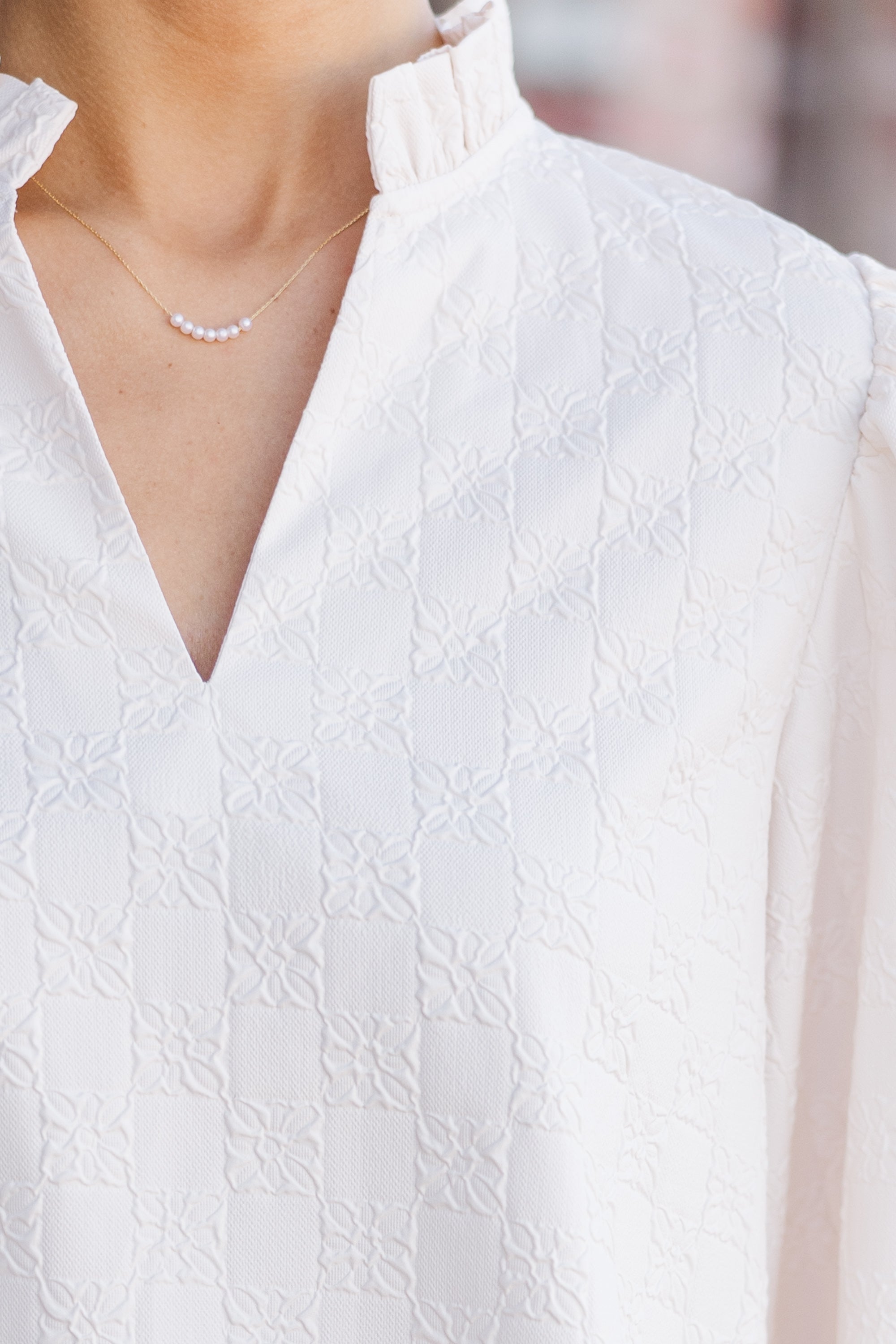 Believe What You See Ecru White Blouse - Women's Elegant Casual Shirt for Office, Dating & Everyday Wear