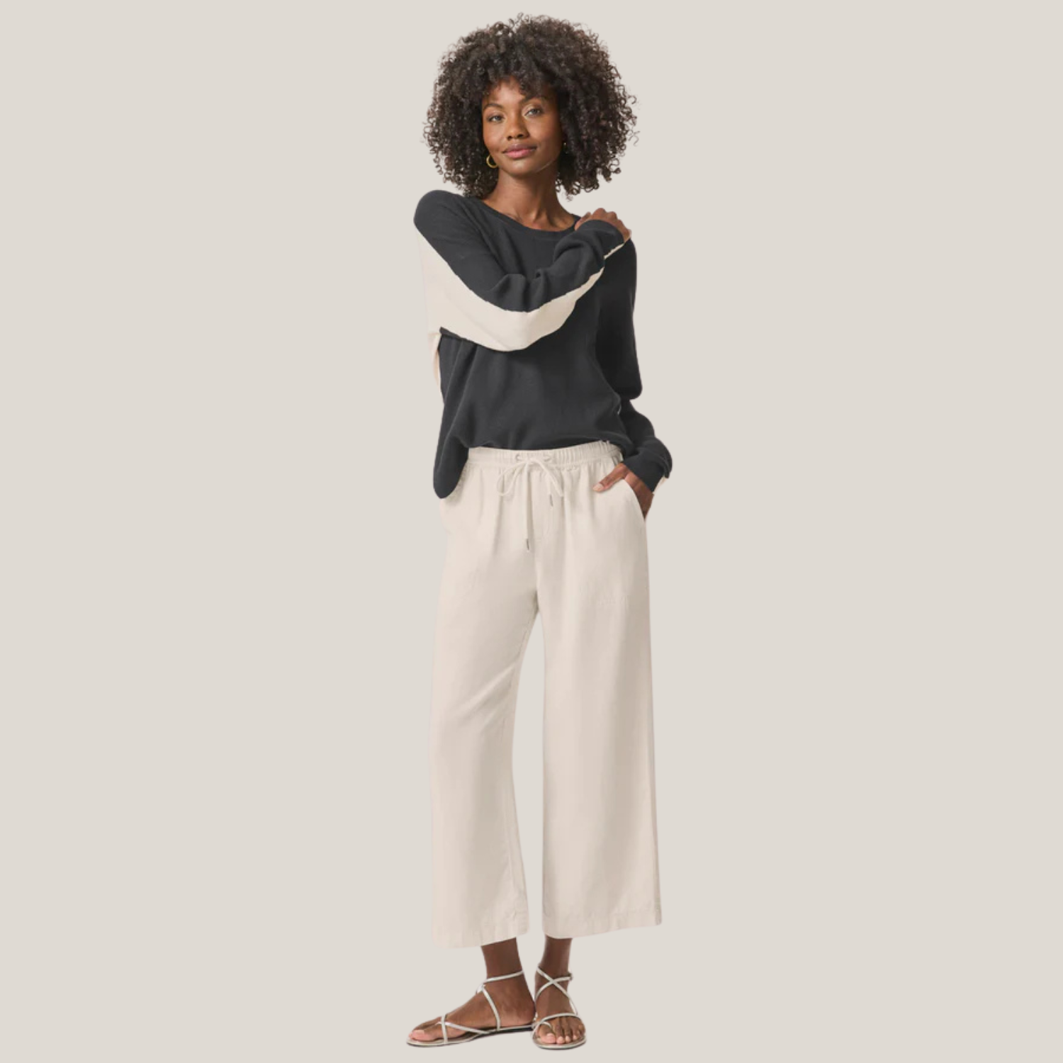Angie Crop Wide Leg Pants - High Waisted Flowy Trousers for Women | Casual & Office Wear | Perfect for Summer & Travel