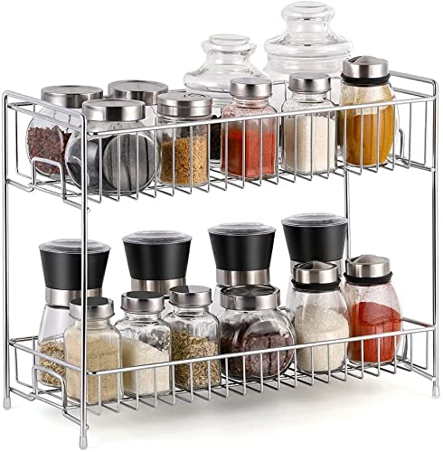 MOOACE 2-Tier Under Sink Organizer - Space-Saving Cabinet & Bathroom Storage Shelf for Kitchen, Bathroom, Laundry Room - Perfect for Organizing Cleaning Supplies, Toiletries & Beauty Products