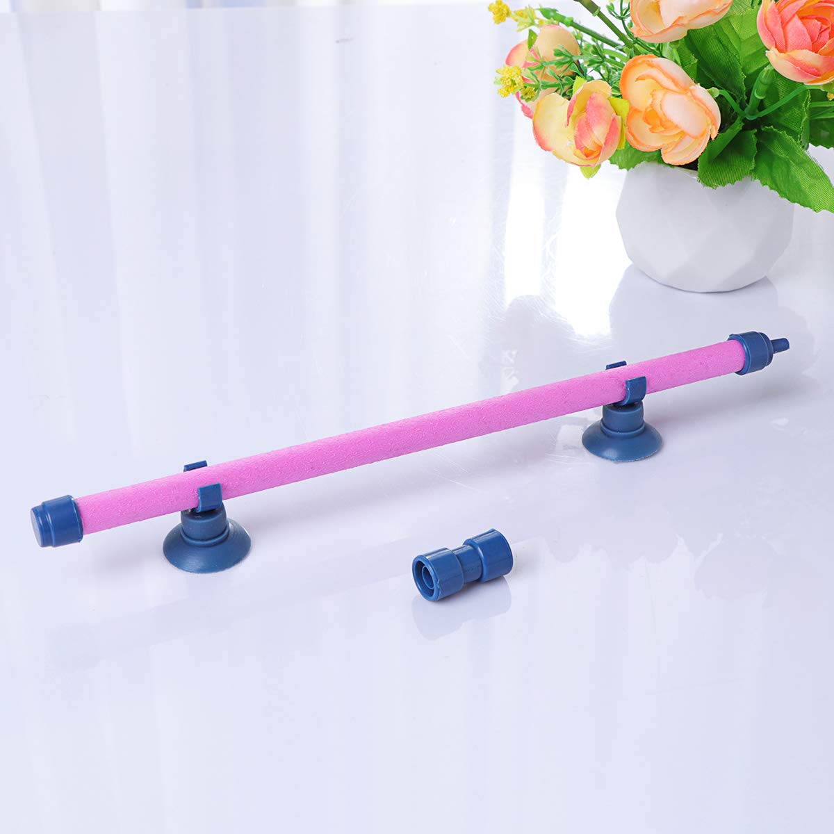POPETPOP 10-Pack Pink Air Stone Bubble Bar for Aquarium - Wall-Mounted Fish Tank Airstone with Bubble Wand - Enhances Oxygenation for Freshwater & Saltwater Tanks - Perfect for Home, Office, or Pet Store Aquariums
