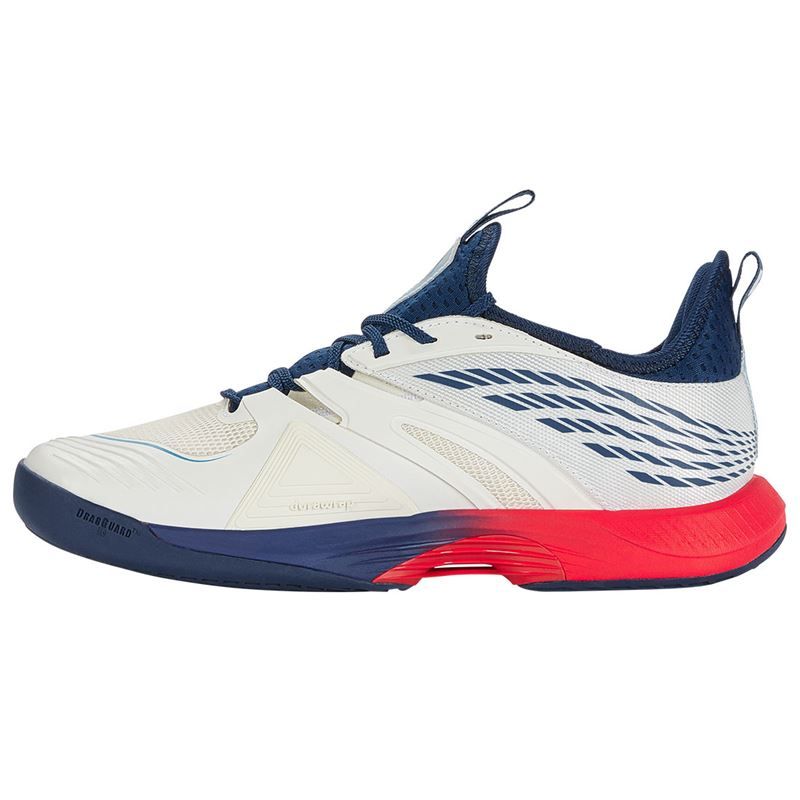 K Swiss SpeedTrac Men's Tennis Shoes - White & Blue Athletic Shoes for Men | Perfect for Tennis, Running & Casual Wear