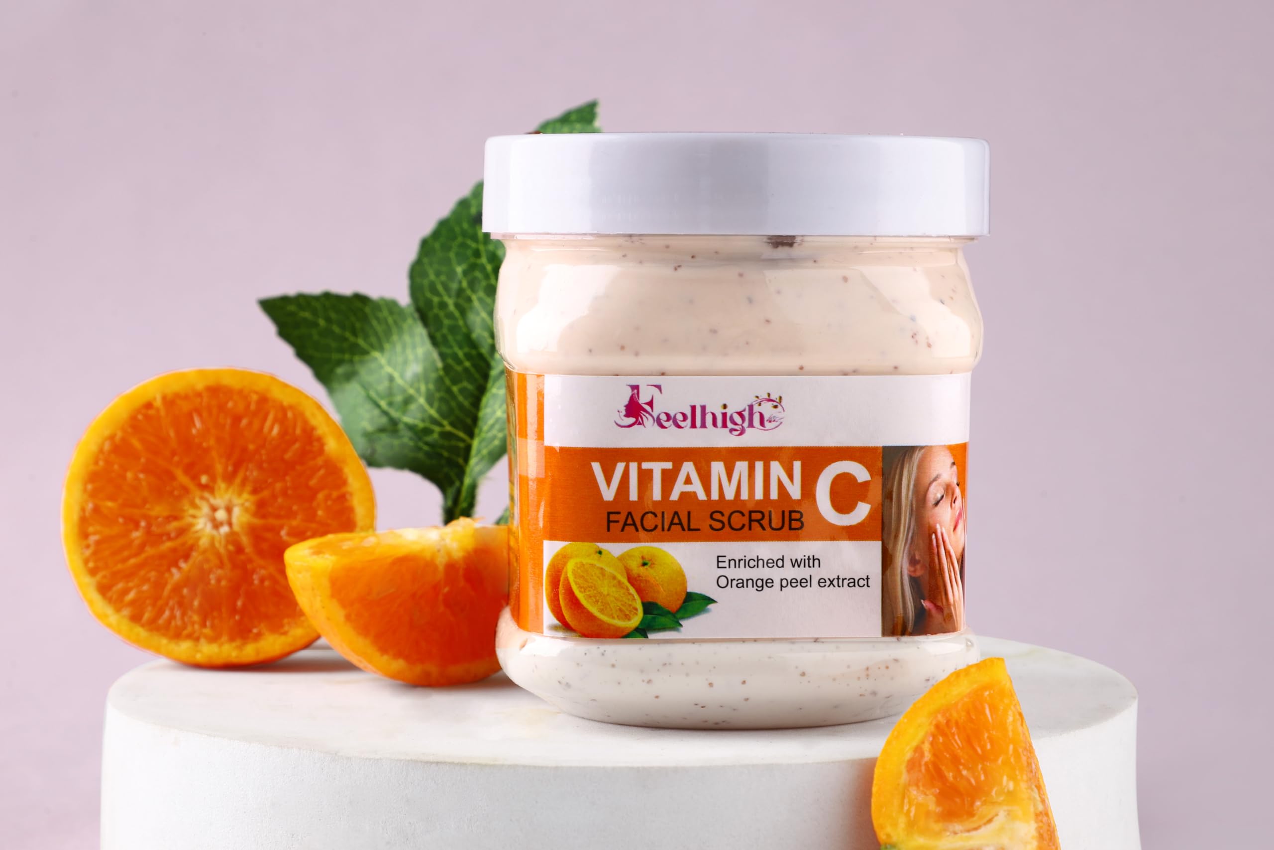 Feelhigh Papaya Face & Body Scrub with Vitamin C Cream - 2-Piece Skincare Set for Exfoliation & Brightening | Perfect for Daily Glow & Acne-Prone Skin