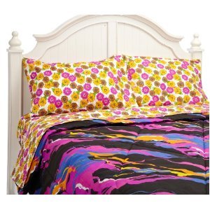 Rampage Floral Print Twin Comforter & Sheet Set - Soft Bedding for Girls' Room, Dorm, or Guest Bedroom