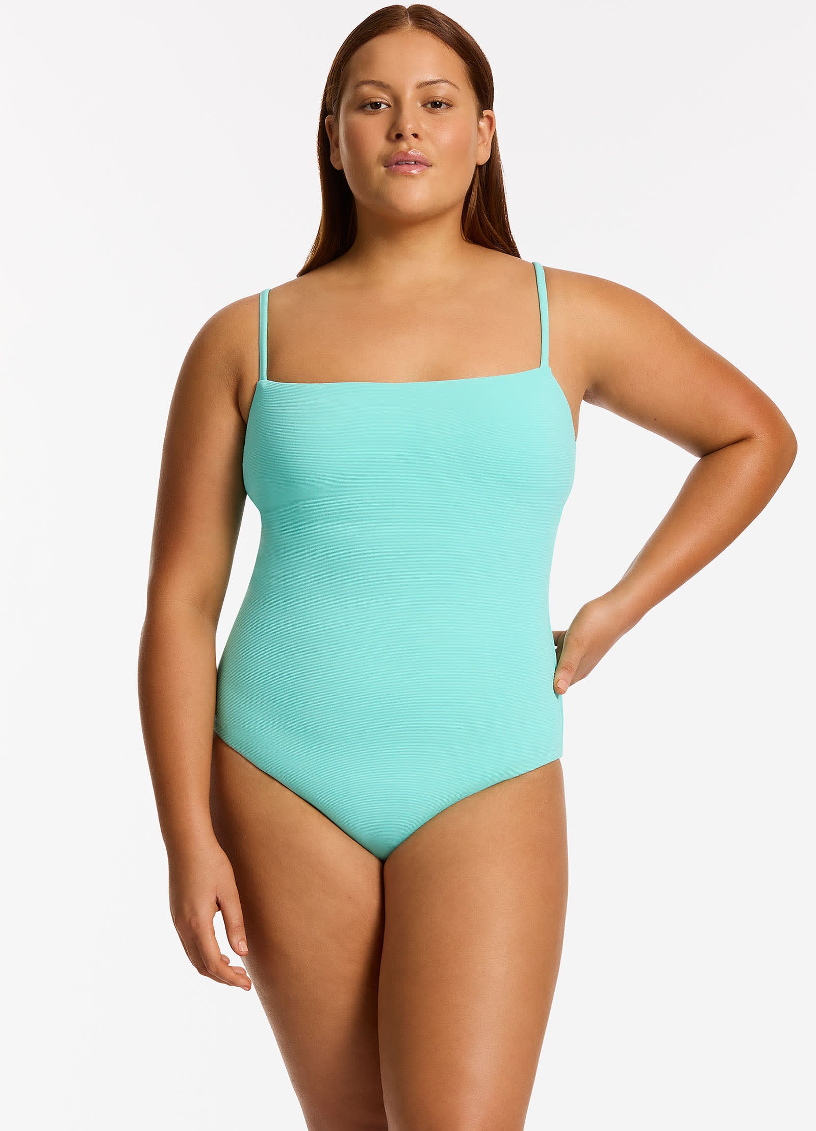 Dolce Isla Rib Minimal Tank One Piece Swimsuit - Stylish & Comfortable for Beach, Pool & Summer Vacations