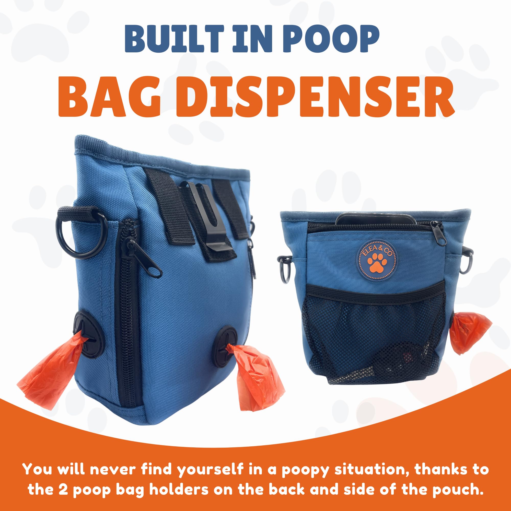 Durable 4 Cup Capacity Dog Treat Pouch with Magnetic Closure & Belt Clip - Hands-Free Training Treat Bag for Dog Obedience Classes, Walks & Outdoor Adventures